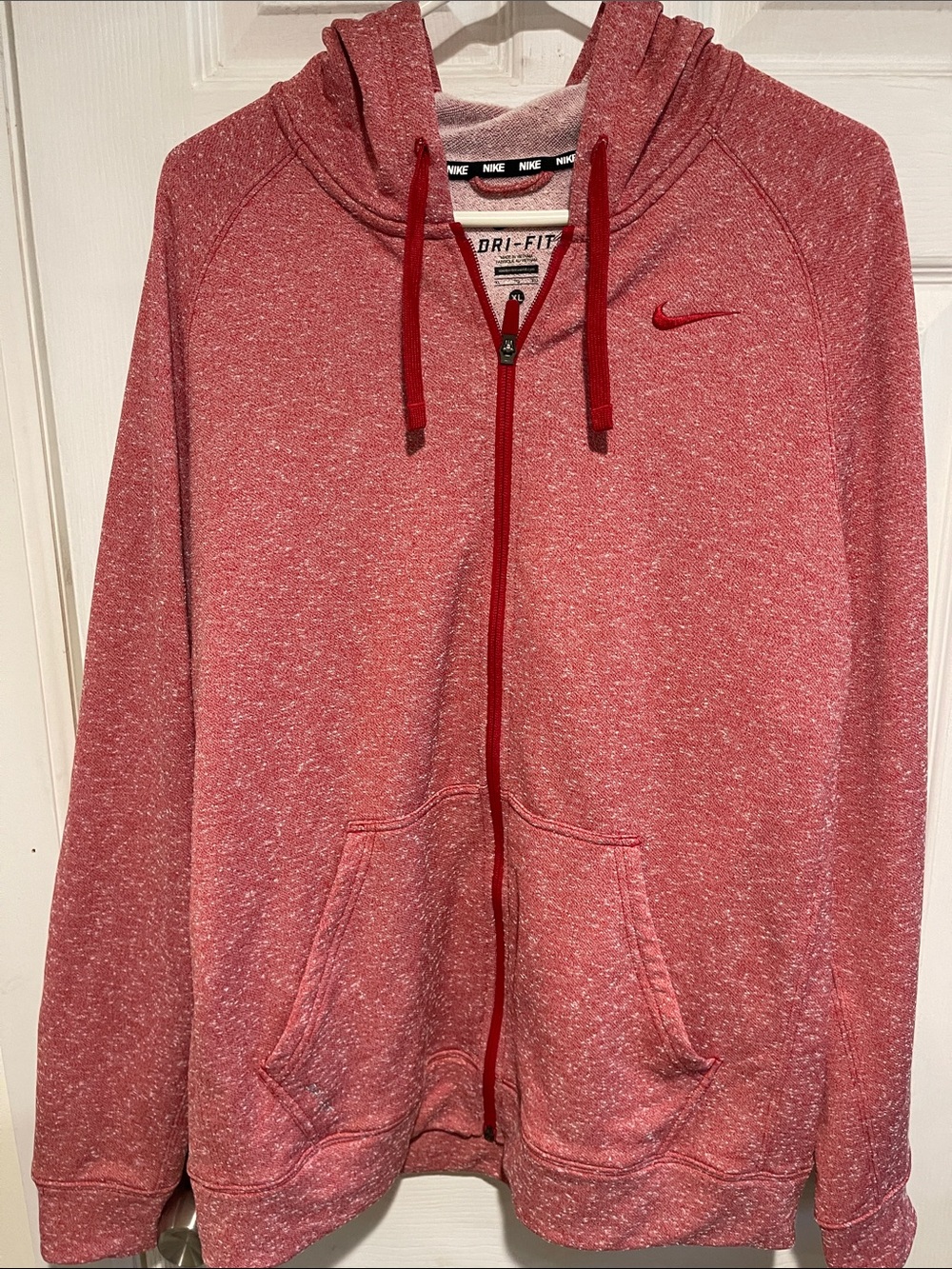 Nike Men’s Heathered Red Full-Zip Dri-FIT Hoodie